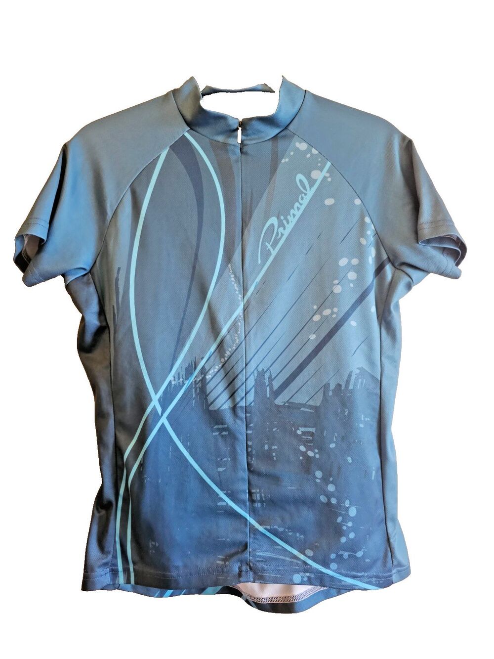 Primal Cycling Jersey Womens Large Blue/teal toned-city scene